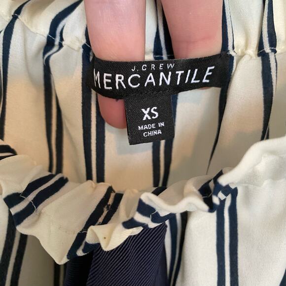 J.Crew Mercantile off-the-shoulder bow top‎ Tie Front Striped XS - Picture 4 of 8